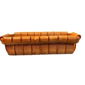 Lainate Ceramic Faux Bamboo Basket Large Brown Good